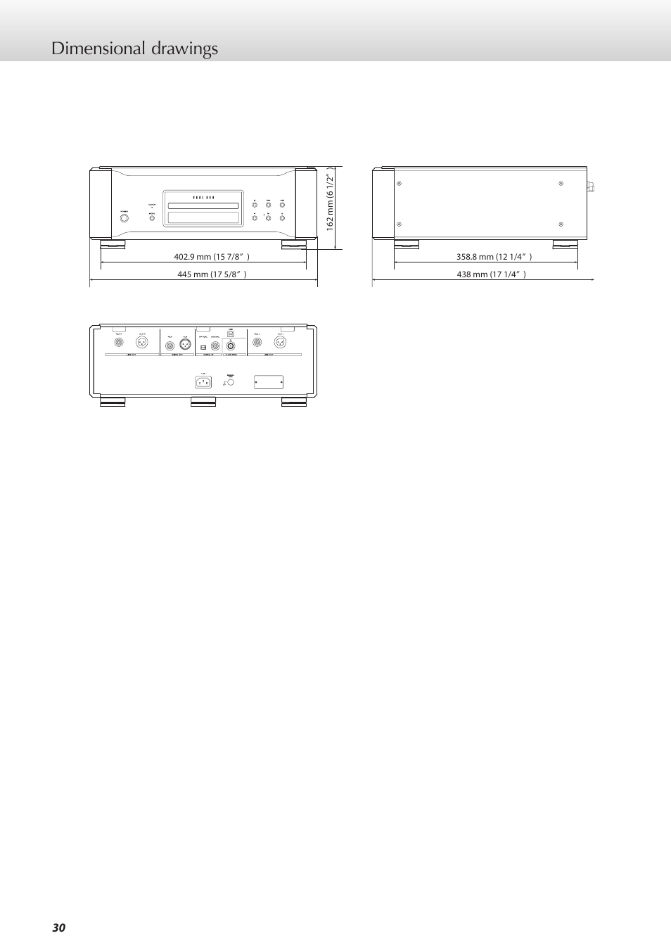 Dimensional drawings | Teac K-01X User Manual | Page 30 / 84