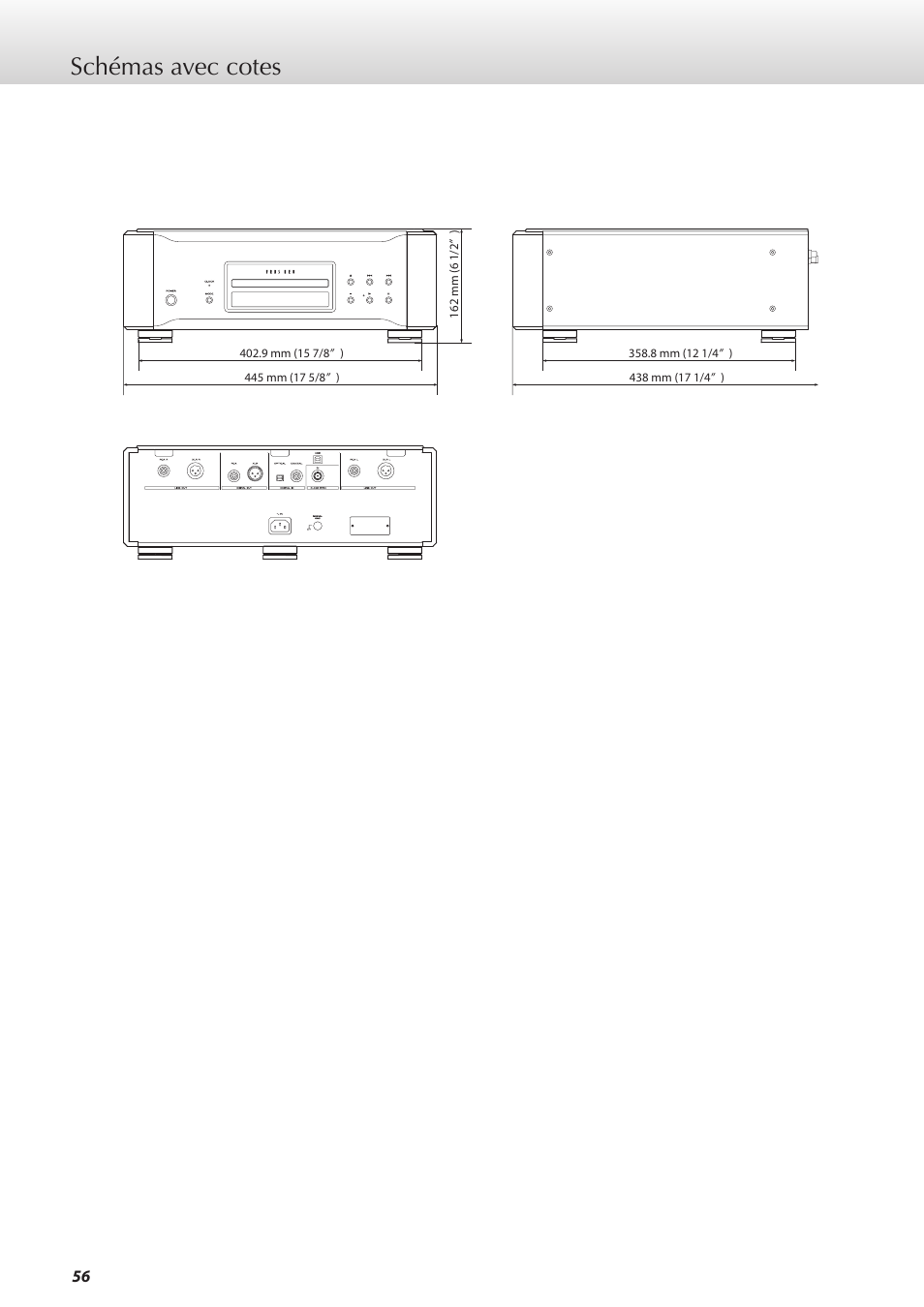 Schémas avec cotes | Teac K-01X User Manual | Page 56 / 84