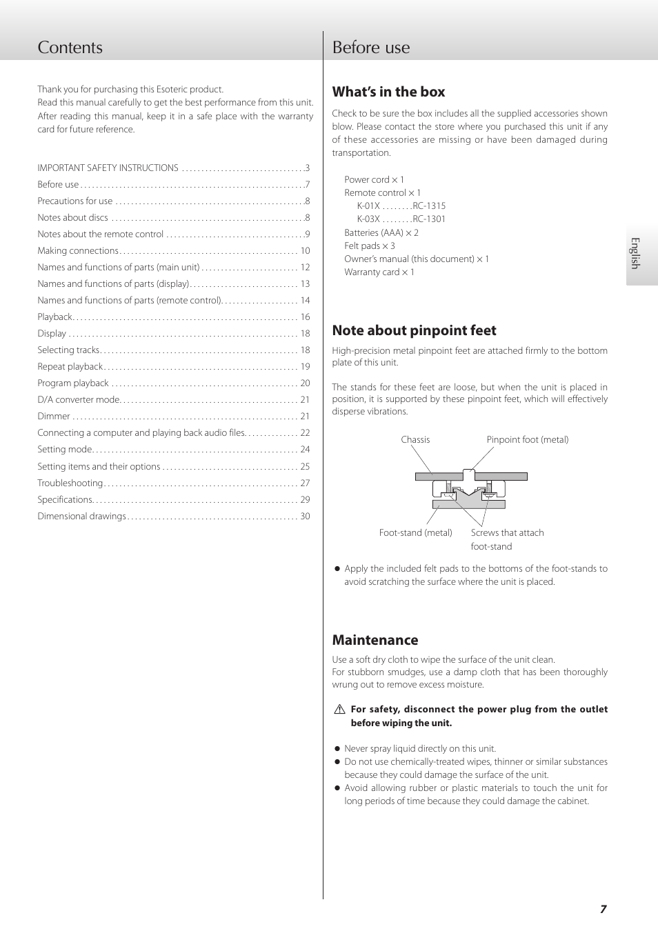 Teac K-01X User Manual | Page 7 / 84