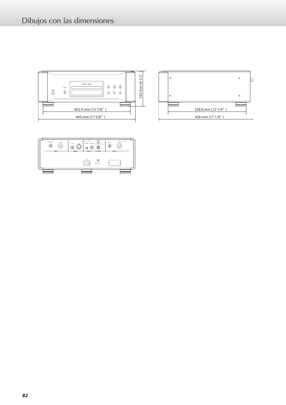 Dibujos con las dimensiones | Teac K-01X User Manual | Page 82 / 84