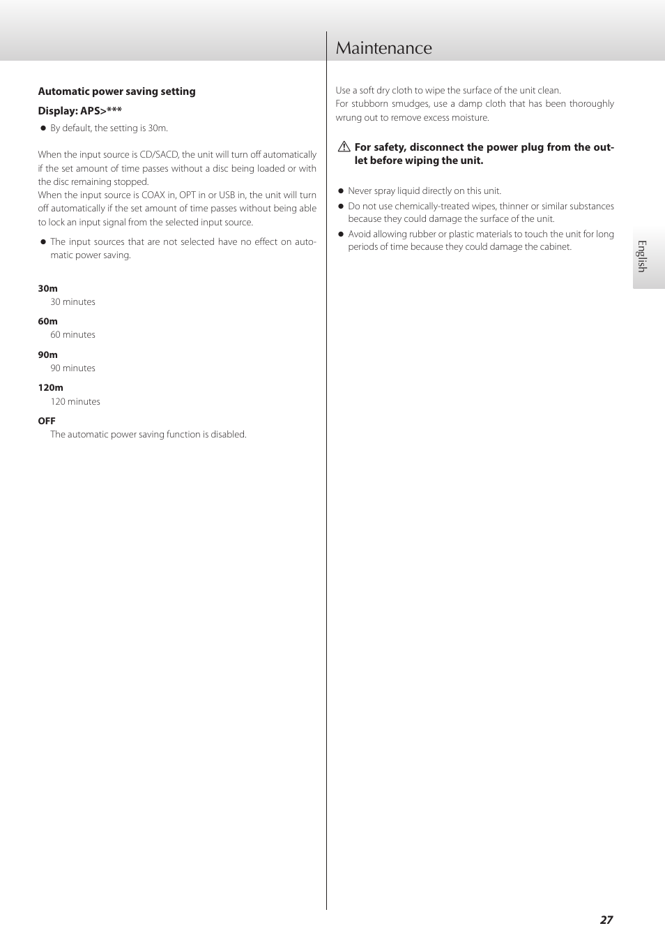 Maintenance | Teac K-05X User Manual | Page 27 / 96