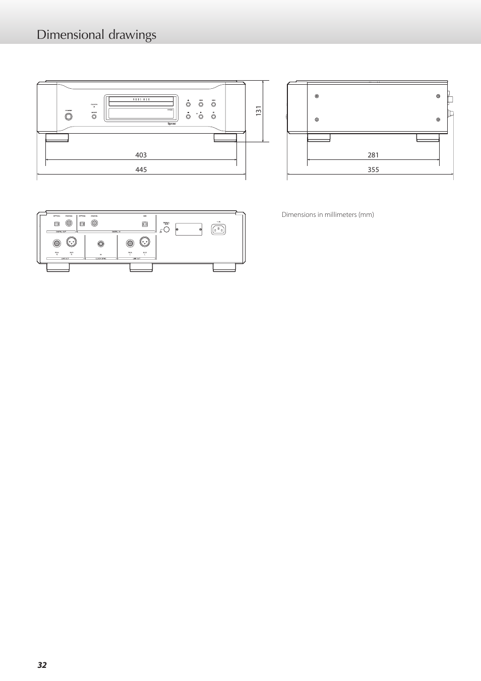 Dimensional drawings | Teac K-05X User Manual | Page 32 / 96