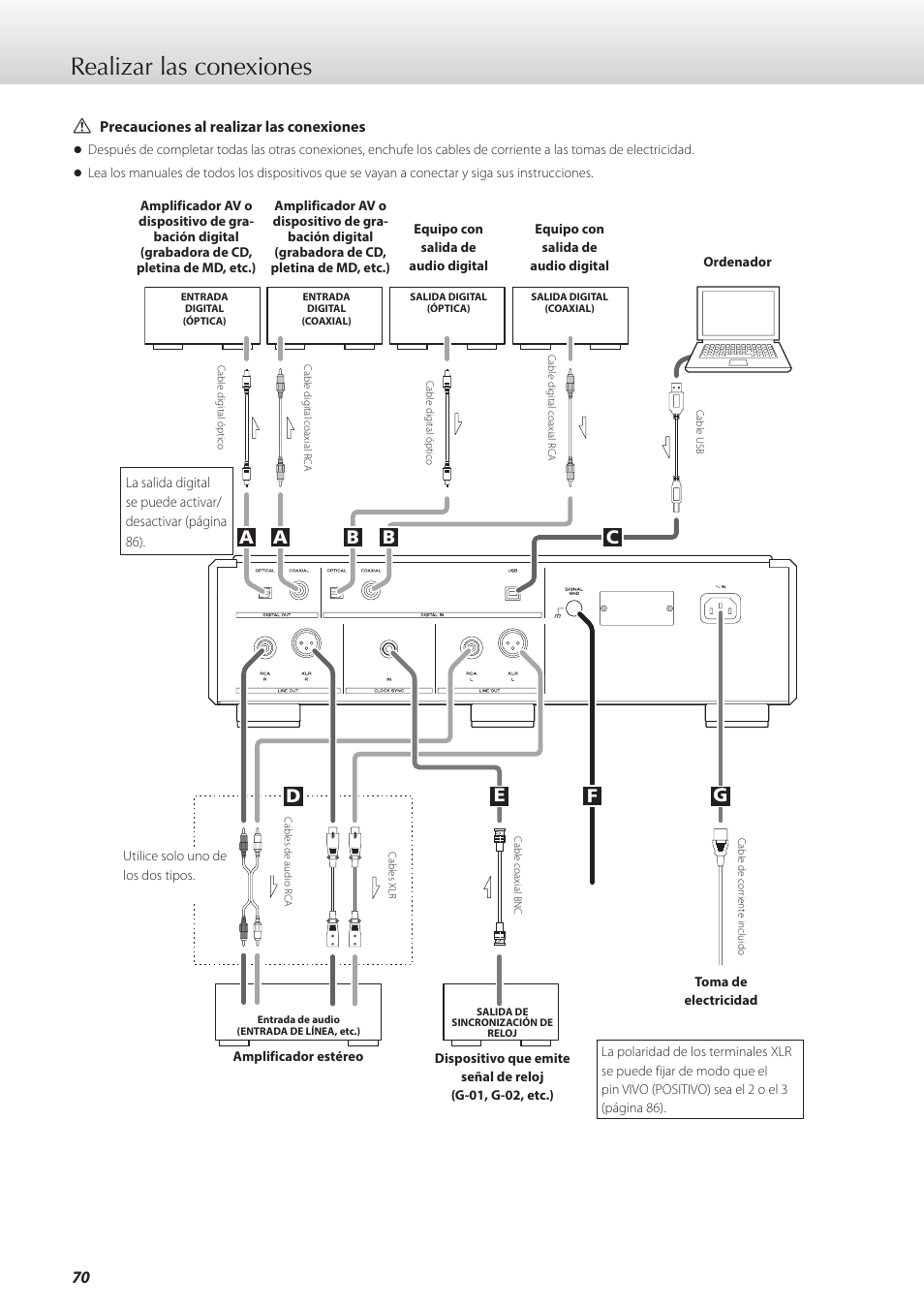 Realizar las conexiones | Teac K-05X User Manual | Page 70 / 96