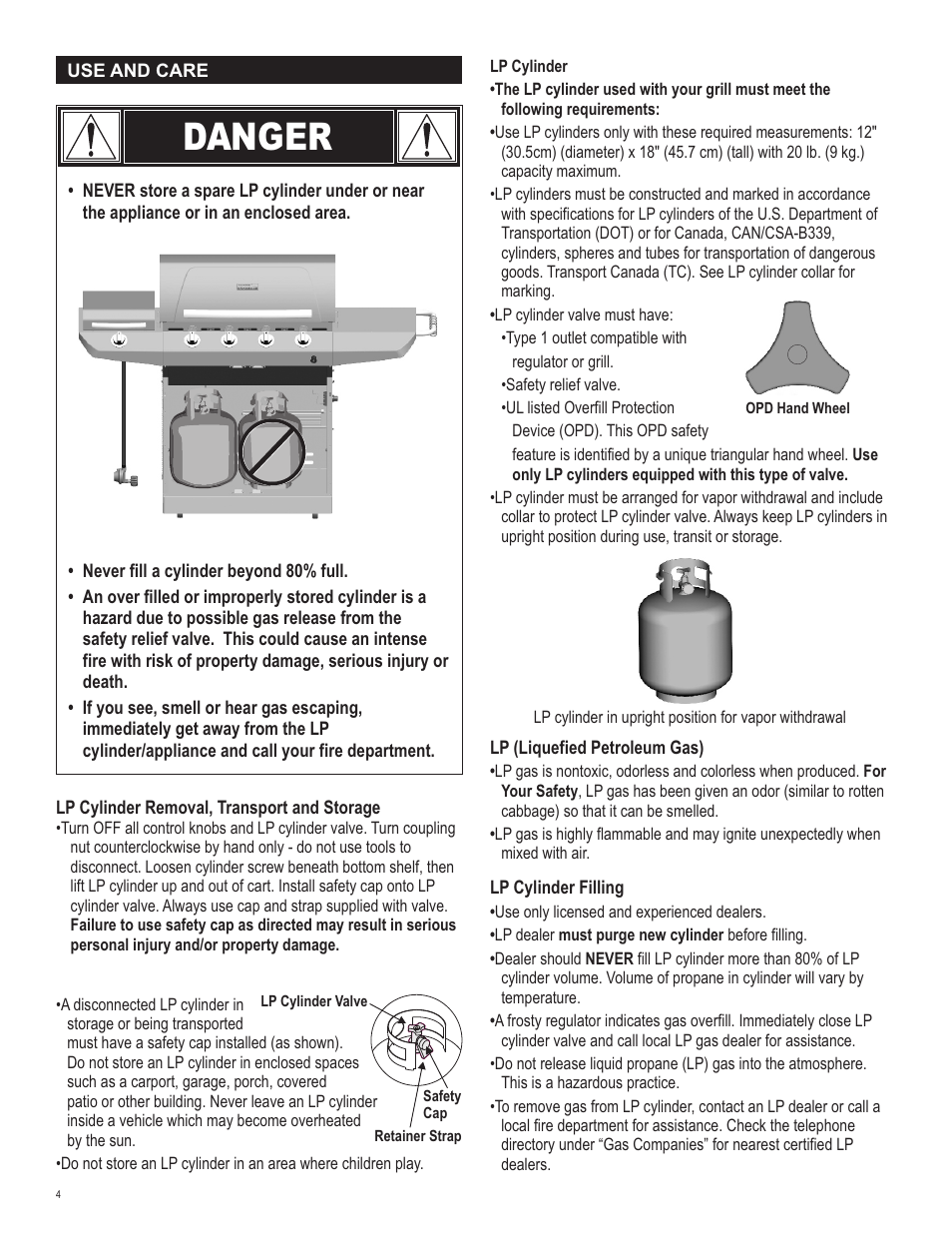 Danger | Char-Broil 463231711 User Manual | Page 4 / 32