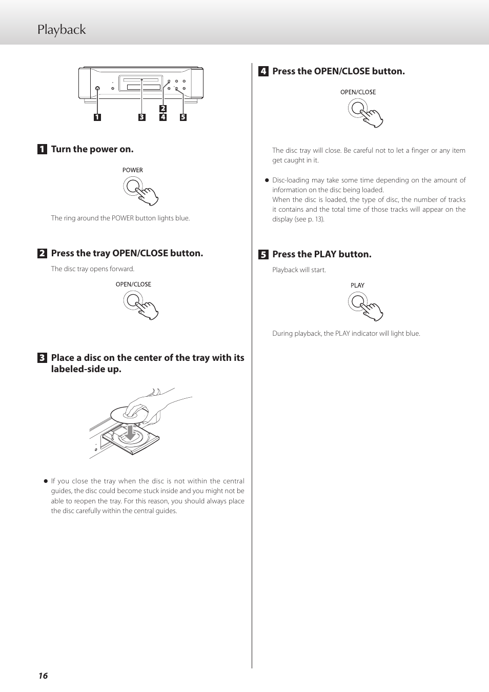 Playback | Teac K-07 User Manual | Page 16 / 96