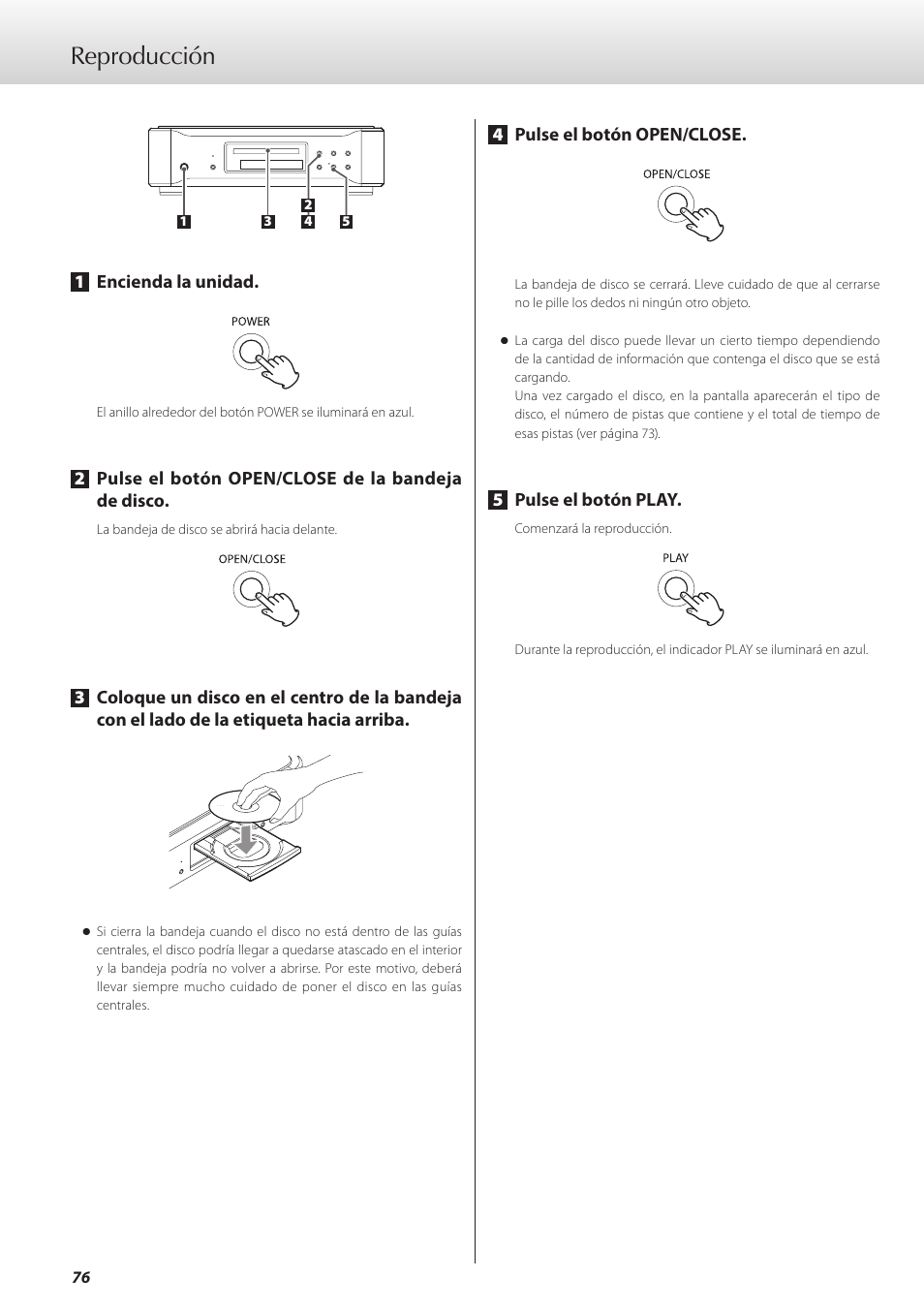 Reproducción | Teac K-07 User Manual | Page 76 / 96