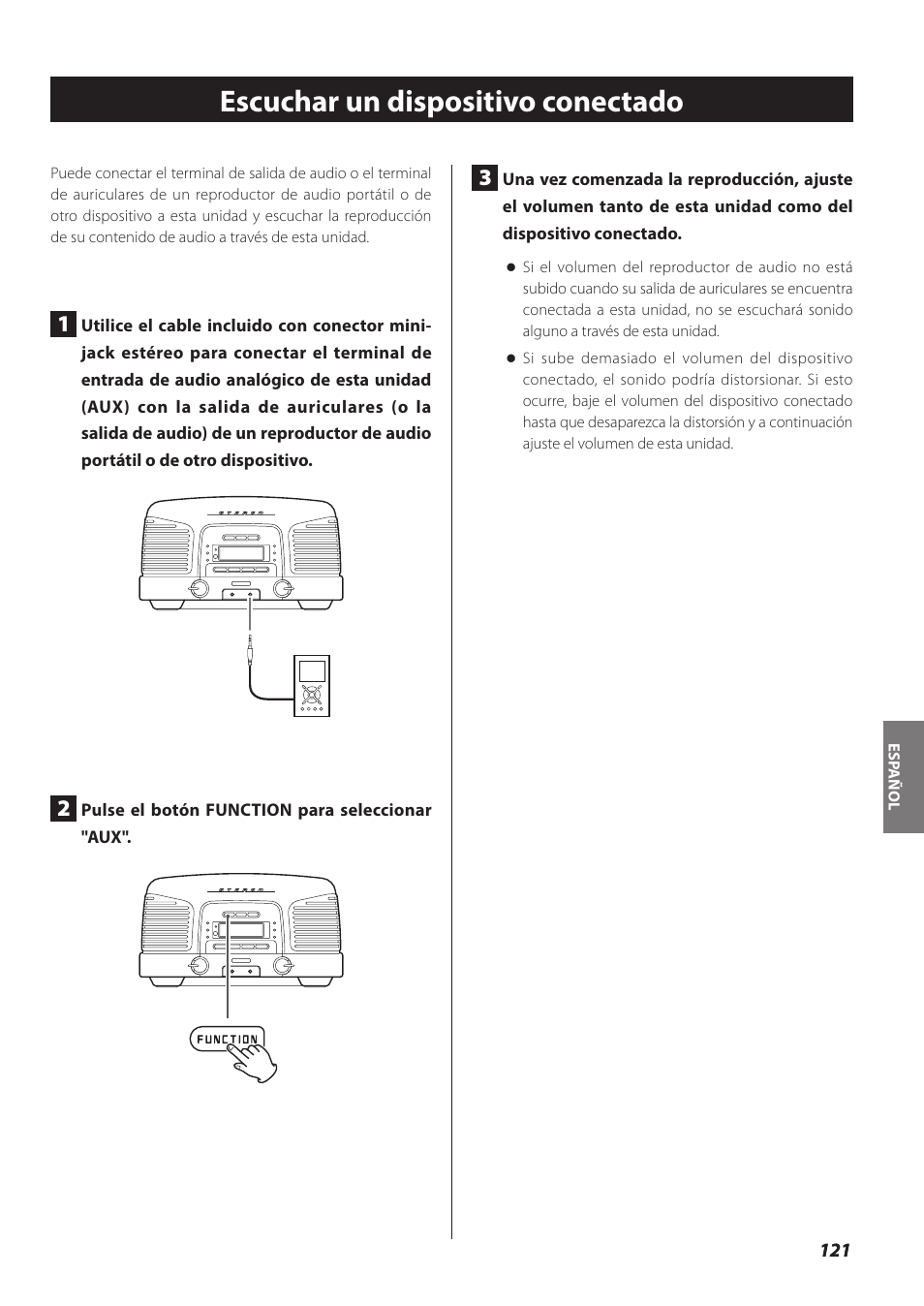 Escuchar un dispositivo conectado | Teac SL-D930 User Manual | Page 121 / 140