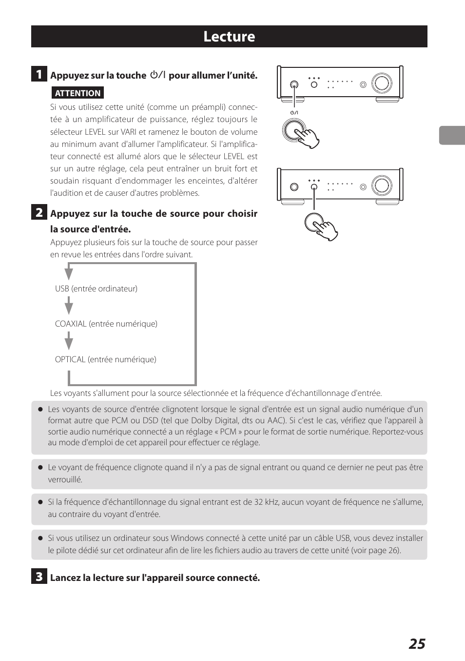 Lecture, 25 lecture | Teac UD-301 User Manual | Page 25 / 48