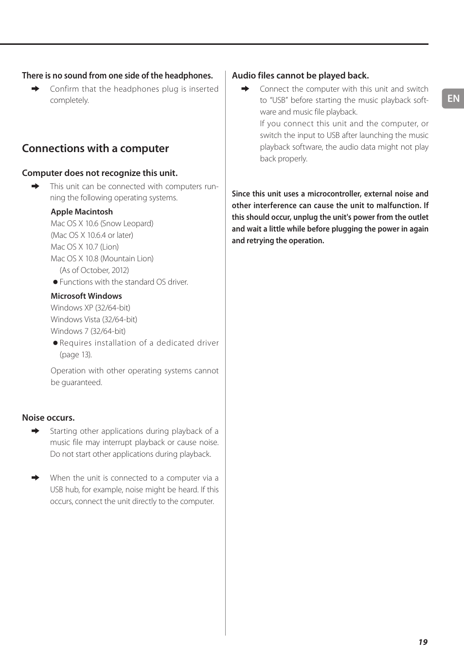 Connections with a computer | Teac UD-501 User Manual | Page 19 / 60