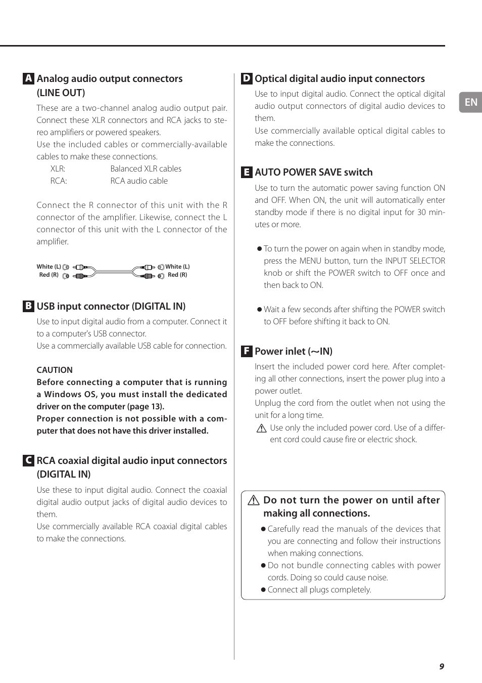 Teac UD-501 User Manual | Page 9 / 60