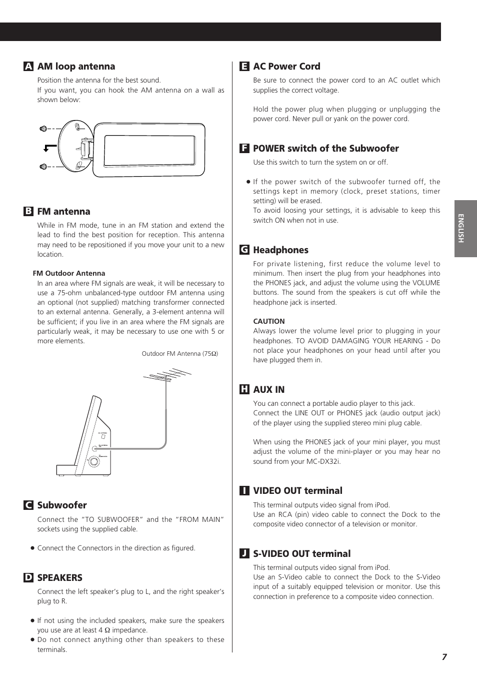 Teac MC-DX32I User Manual | Page 7 / 76