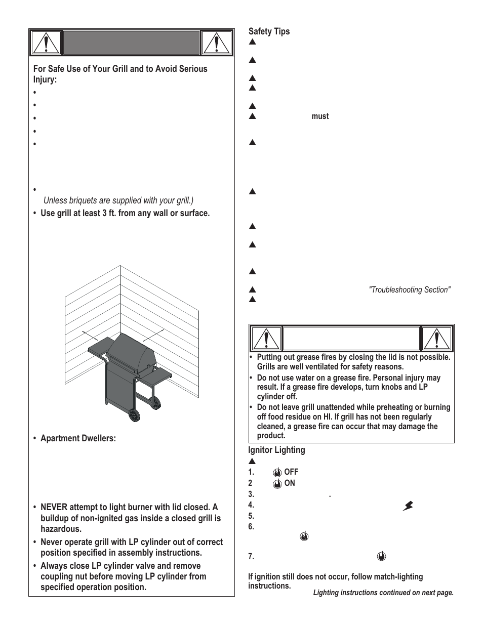 Warning, Caution | Char-Broil 463248208 User Manual | Page 7 / 32