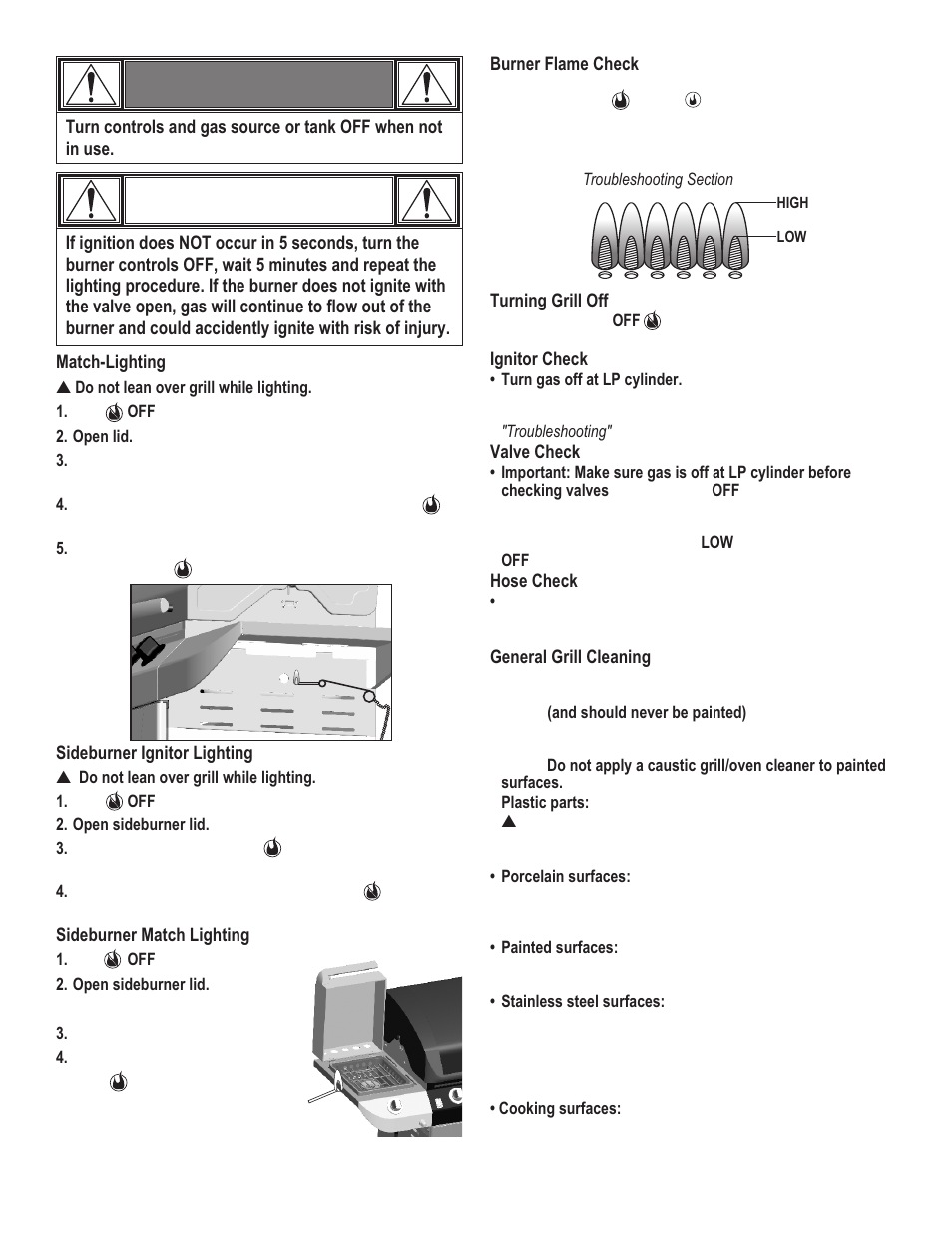 Caution, Warning | Char-Broil 463248208 User Manual | Page 8 / 32