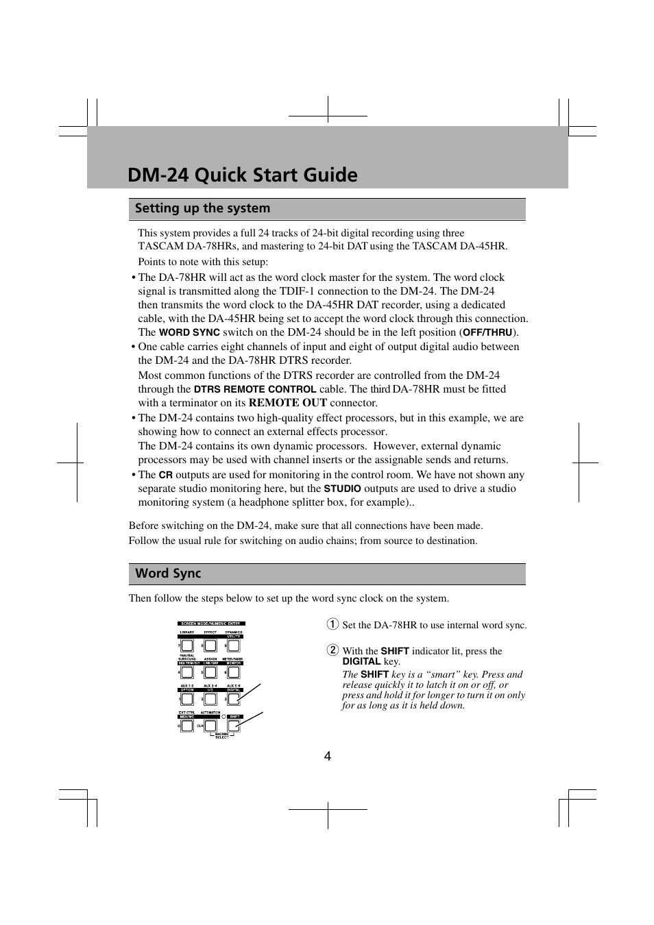 Dm-24 quick start guide | Teac DM-24 Quick Start User Manual | Page 4 / 16