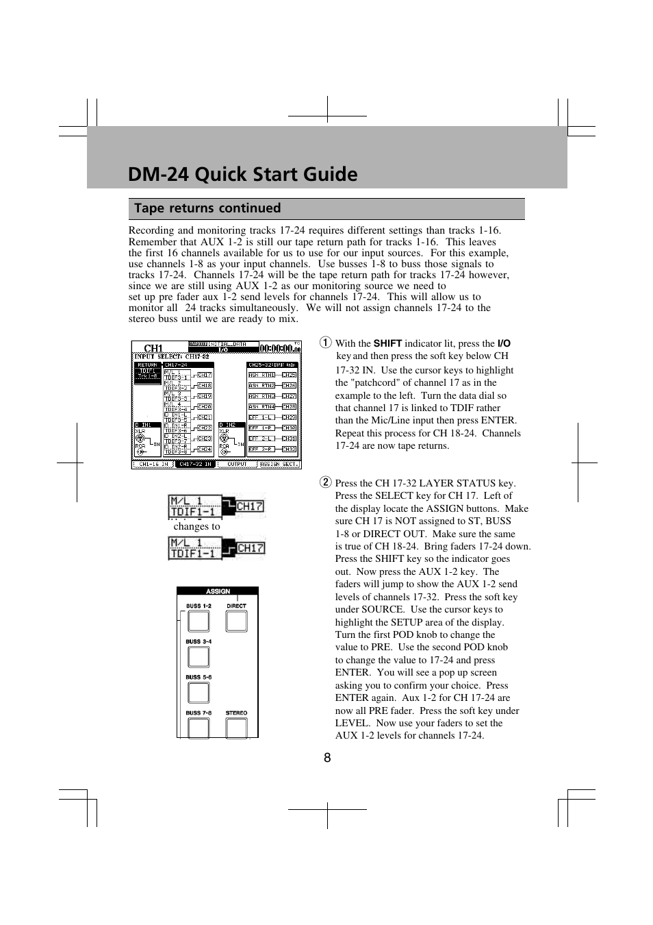 Dm-24 quick start guide | Teac DM-24 Quick Start User Manual | Page 8 / 16