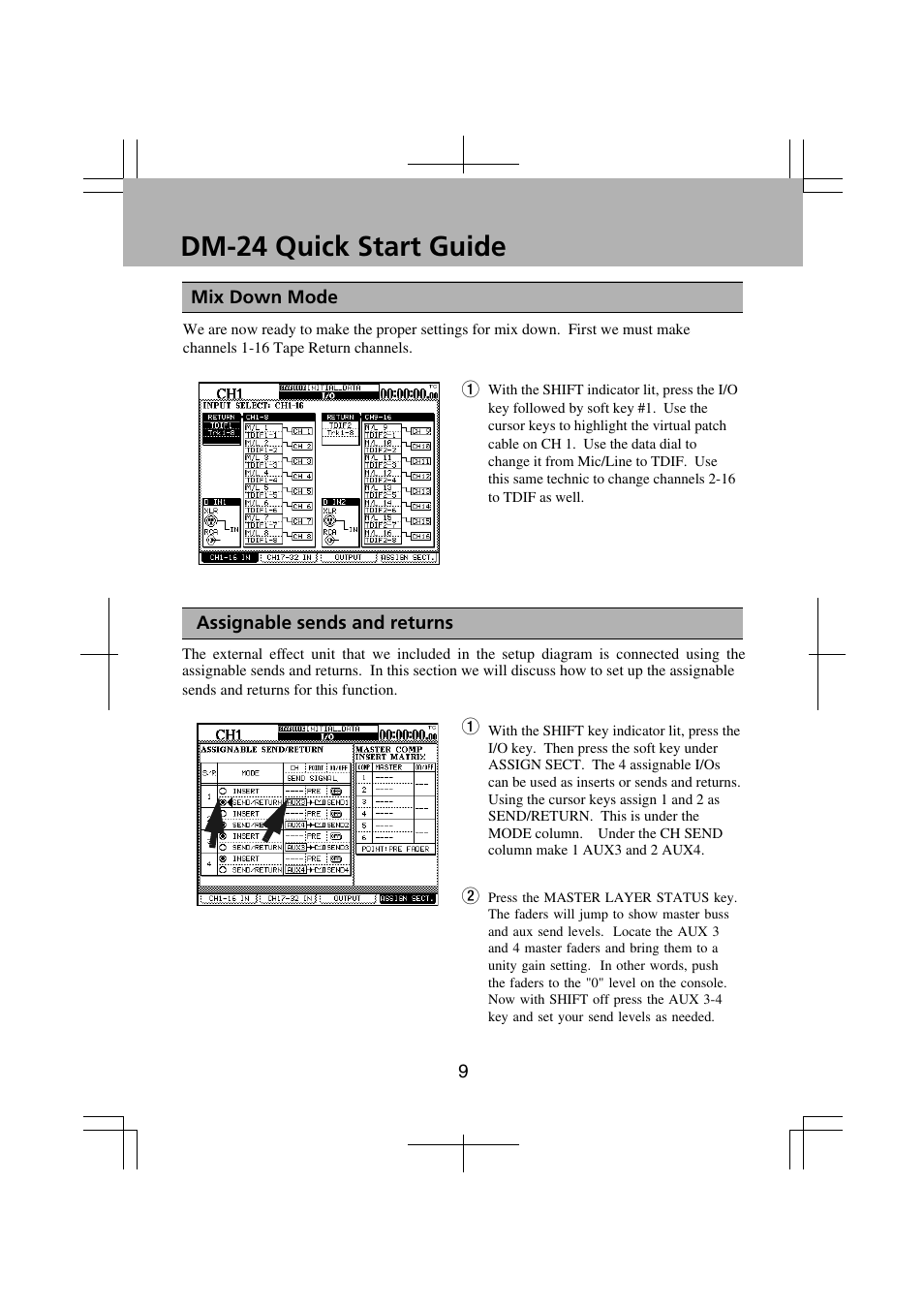 Dm-24 quick start guide | Teac DM-24 Quick Start User Manual | Page 9 / 16