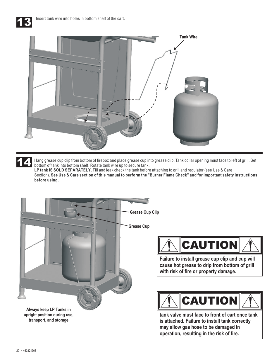 Caution | Char-Broil 463821908 User Manual | Page 20 / 28