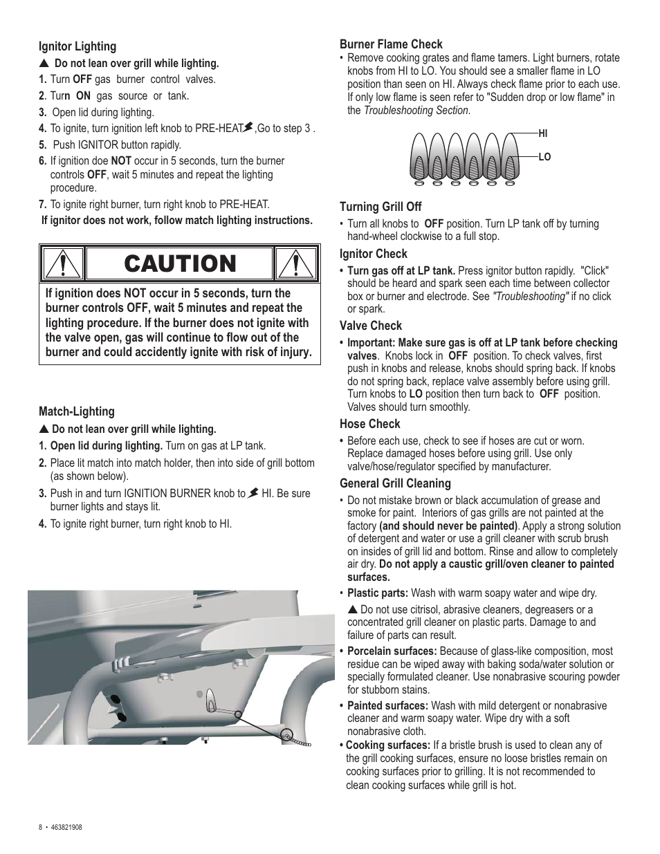 Caution | Char-Broil 463821908 User Manual | Page 8 / 28