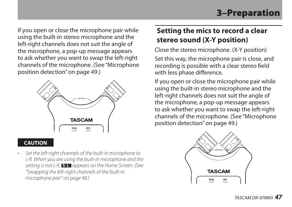 3–preparation | Teac DR-07MKII User Manual | Page 47 / 124