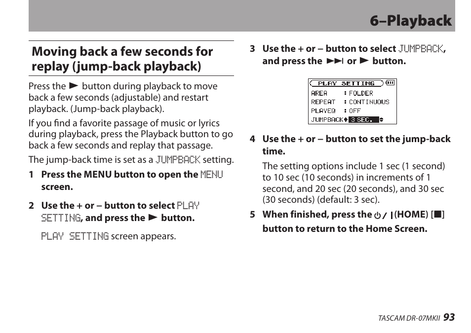 6–playback | Teac DR-07MKII User Manual | Page 93 / 124