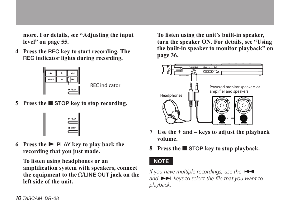 Tascam DR-08 User Manual | Page 10 / 112