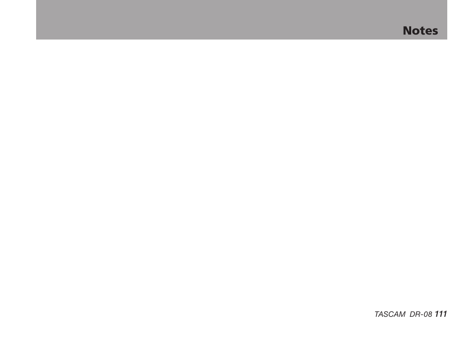 Tascam DR-08 User Manual | Page 111 / 112