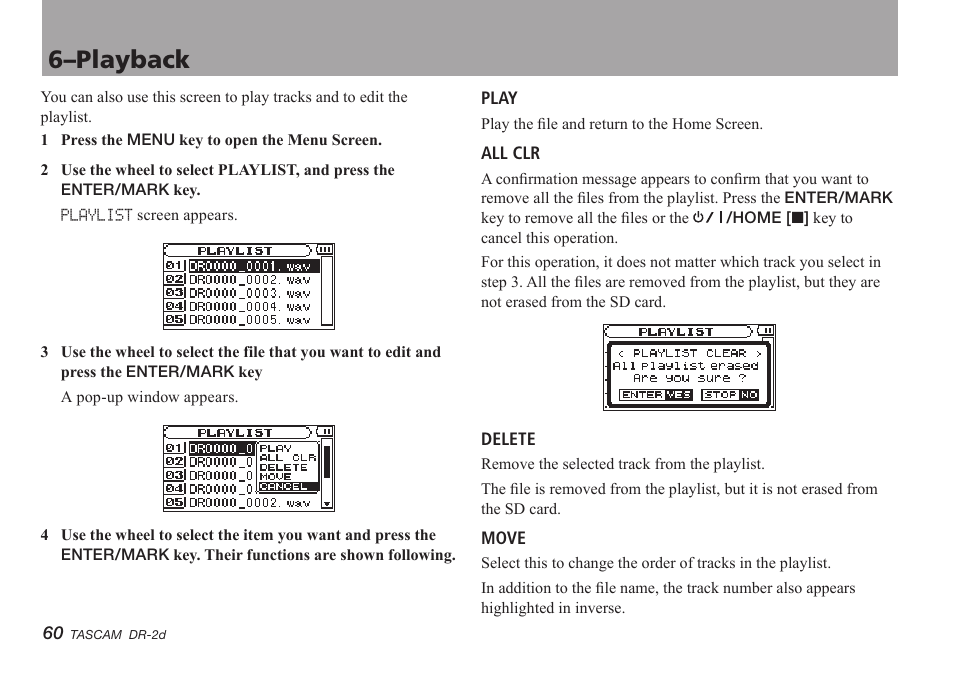 6–playback | Teac DR-2D User Manual | Page 60 / 88