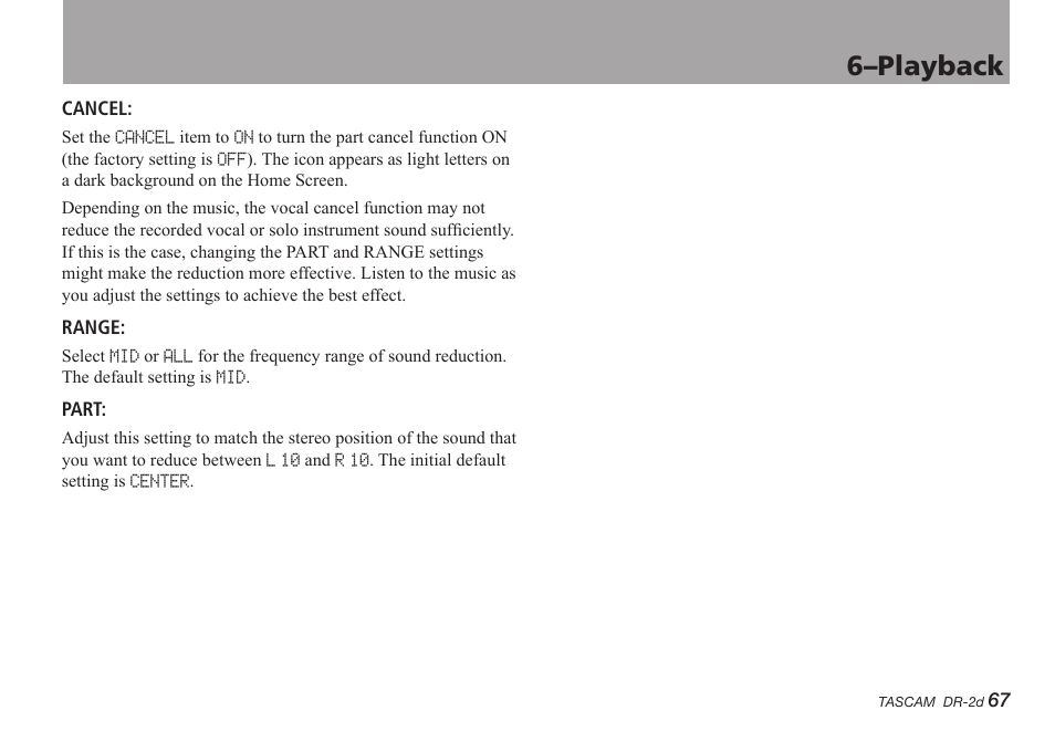 6–playback | Teac DR-2D User Manual | Page 67 / 88