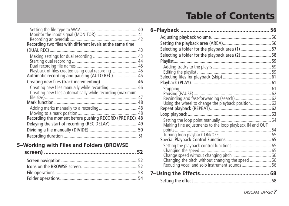 Teac DR-2D User Manual | Page 7 / 88