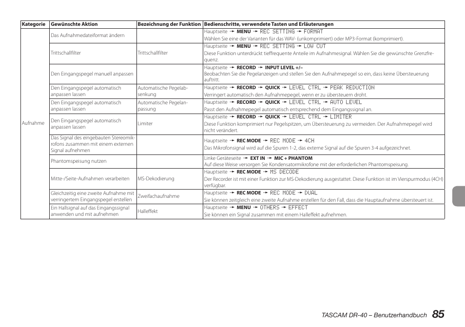 Teac DR-40 User Manual | Page 85 / 140