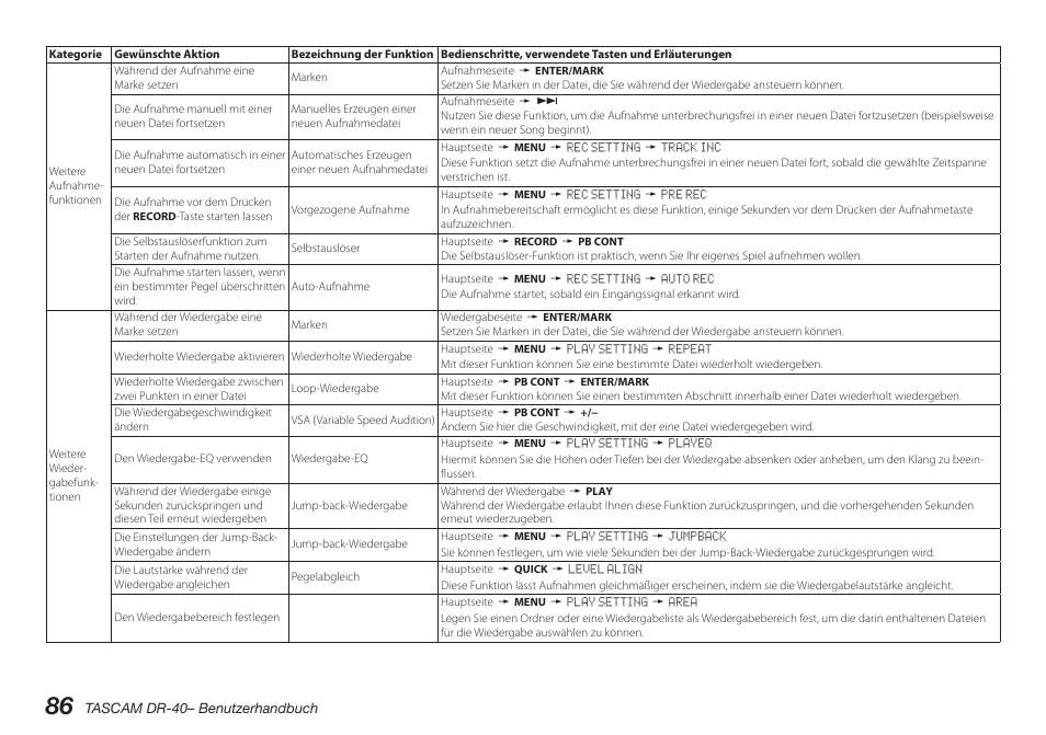 Teac DR-40 User Manual | Page 86 / 140