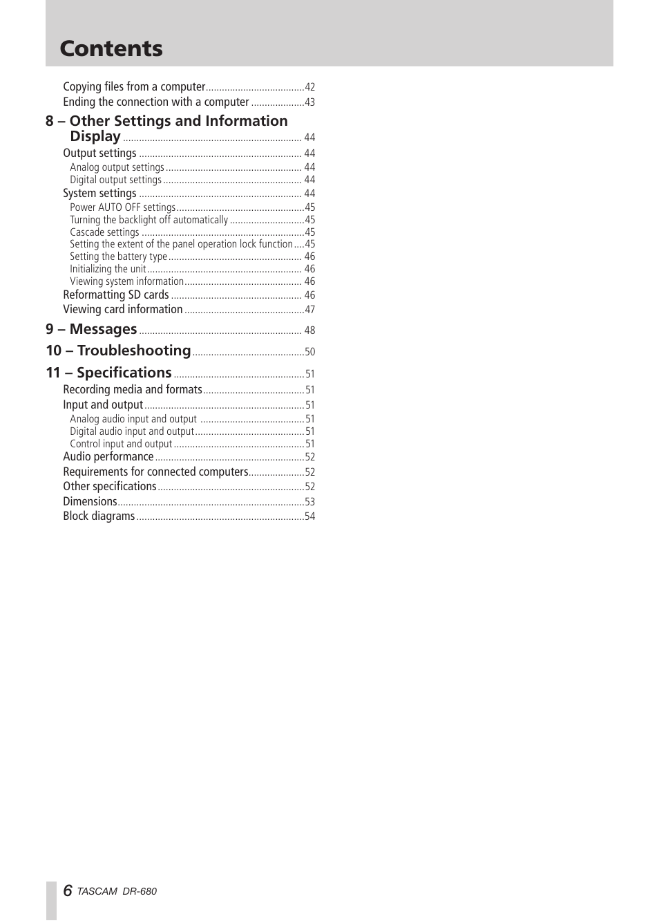 Teac DR-680 User Manual | Page 6 / 56