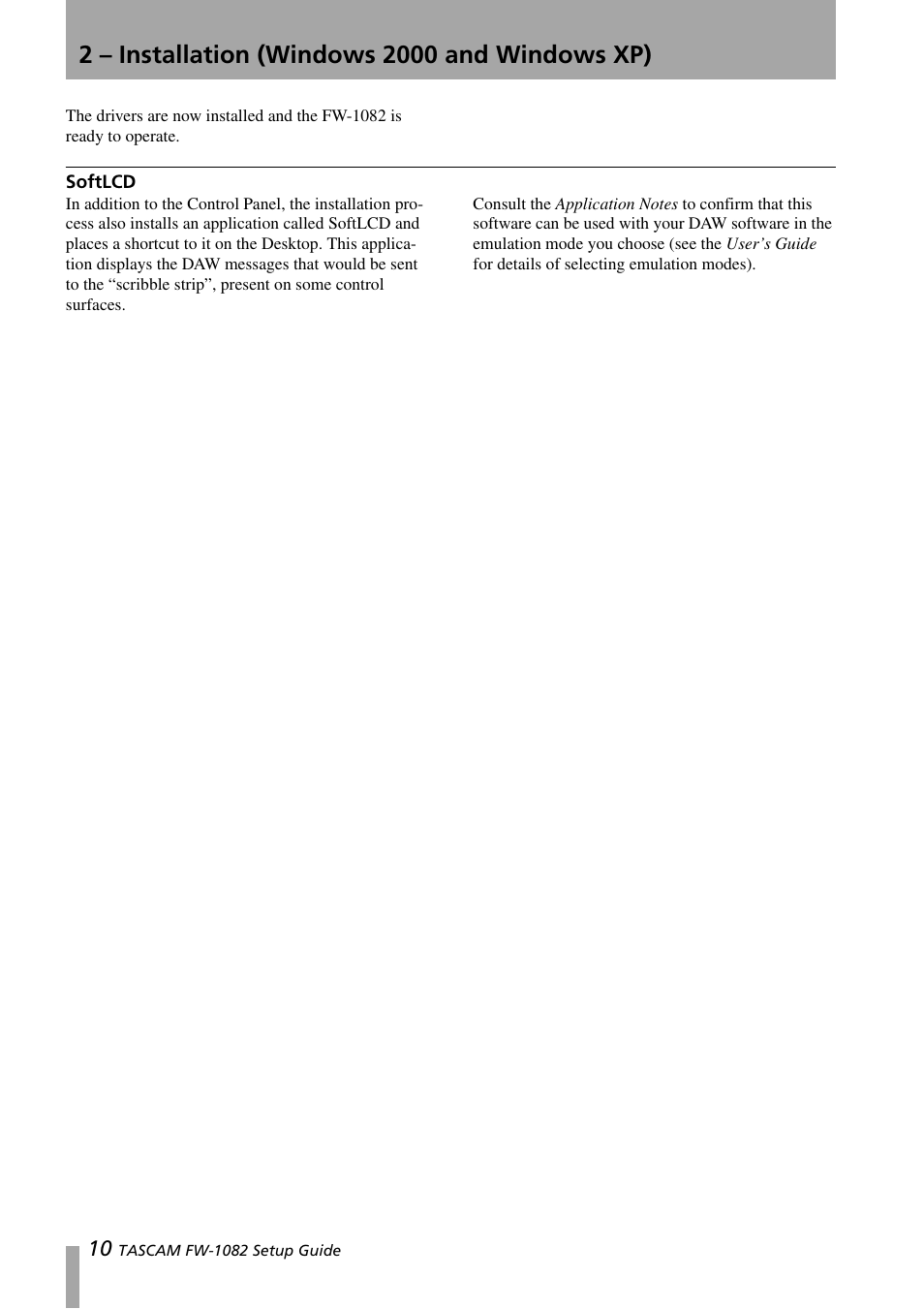 Softlcd | Teac FW-1082 Setup Guide User Manual | Page 10 / 16