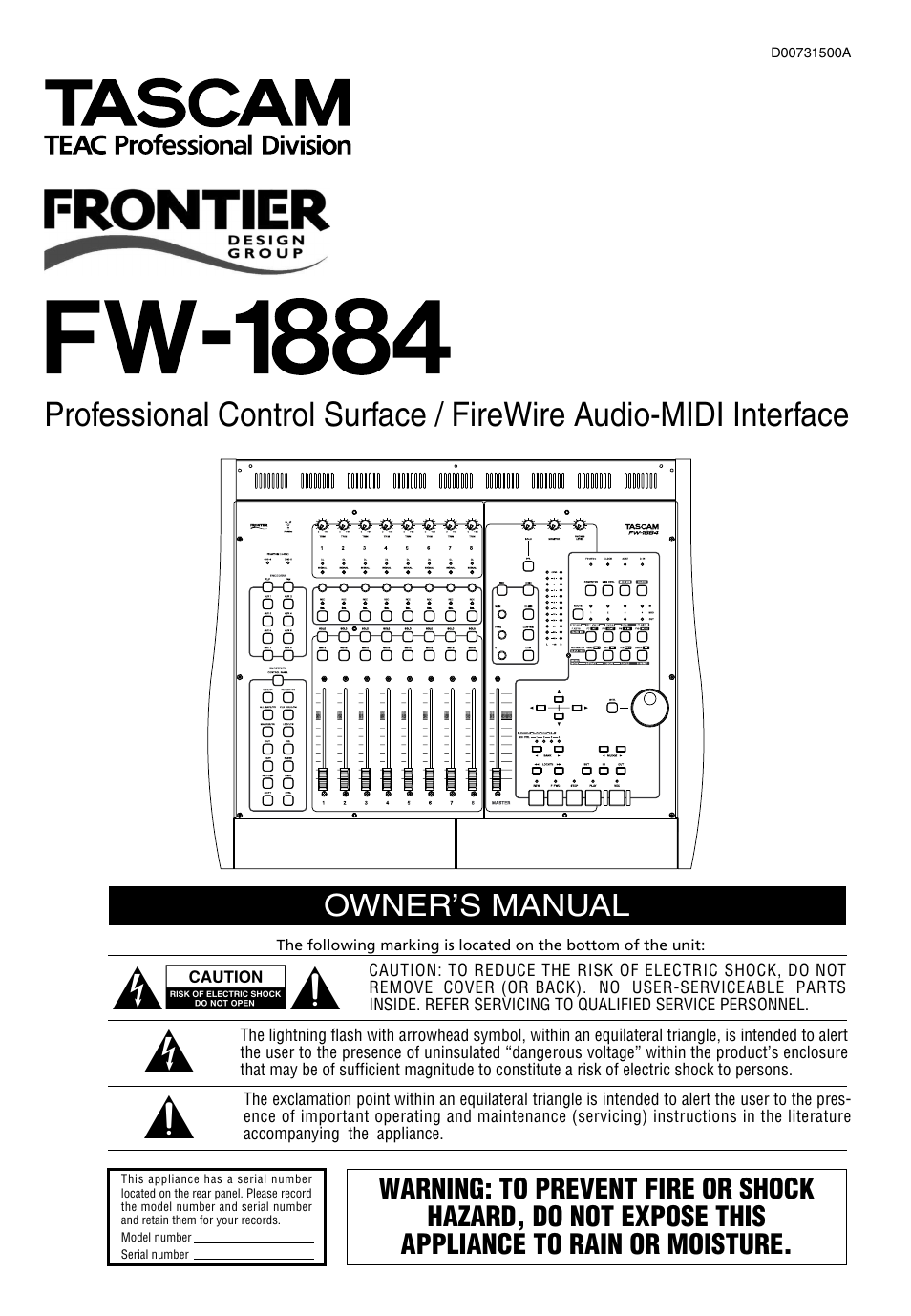 Teac FW-1884 User Manual | 42 pages