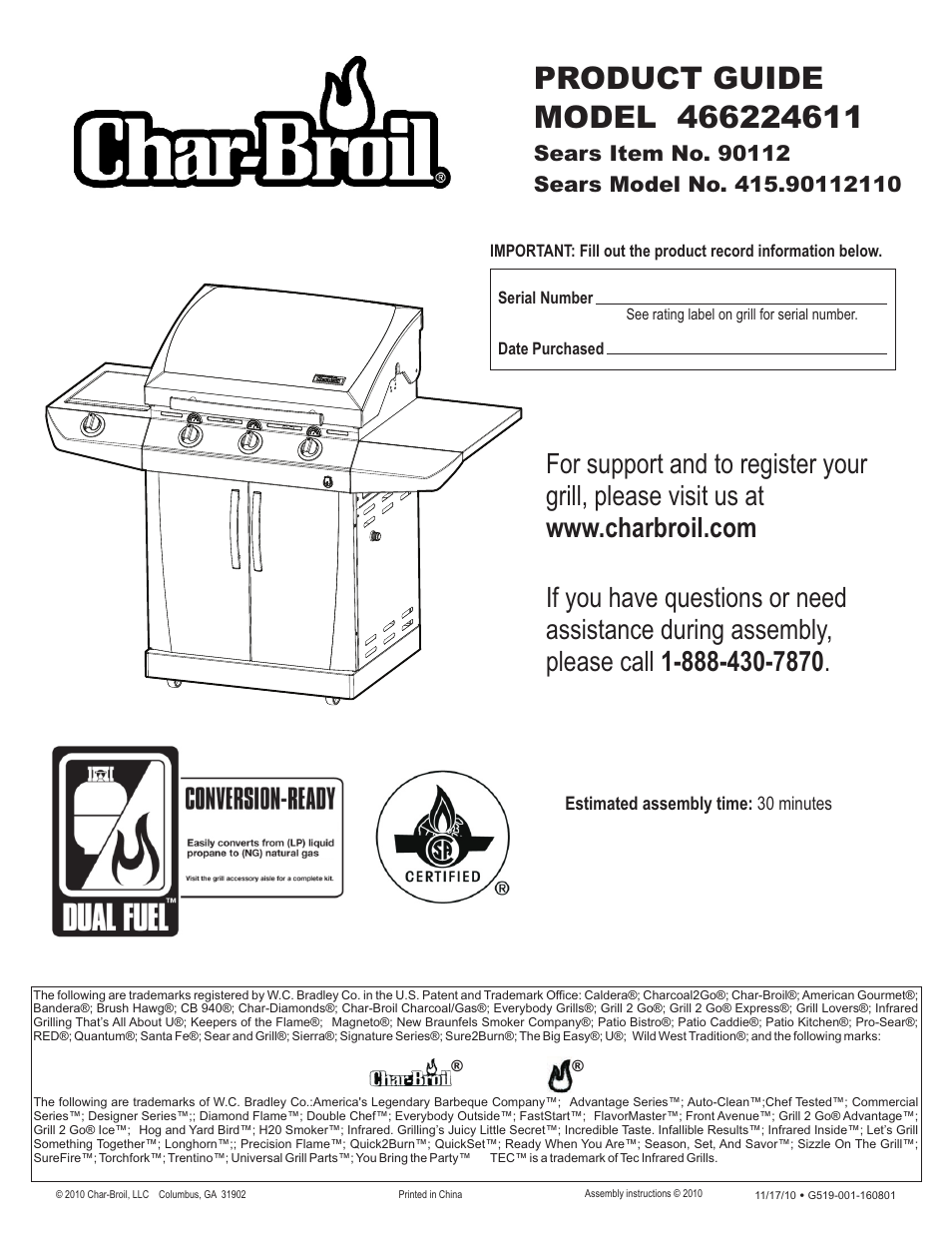Char-Broil 415.9011211 User Manual | 32 pages