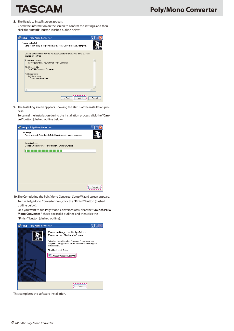 Poly/mono converter | Teac HS-8 Software Manual User Manual | Page 4 / 13