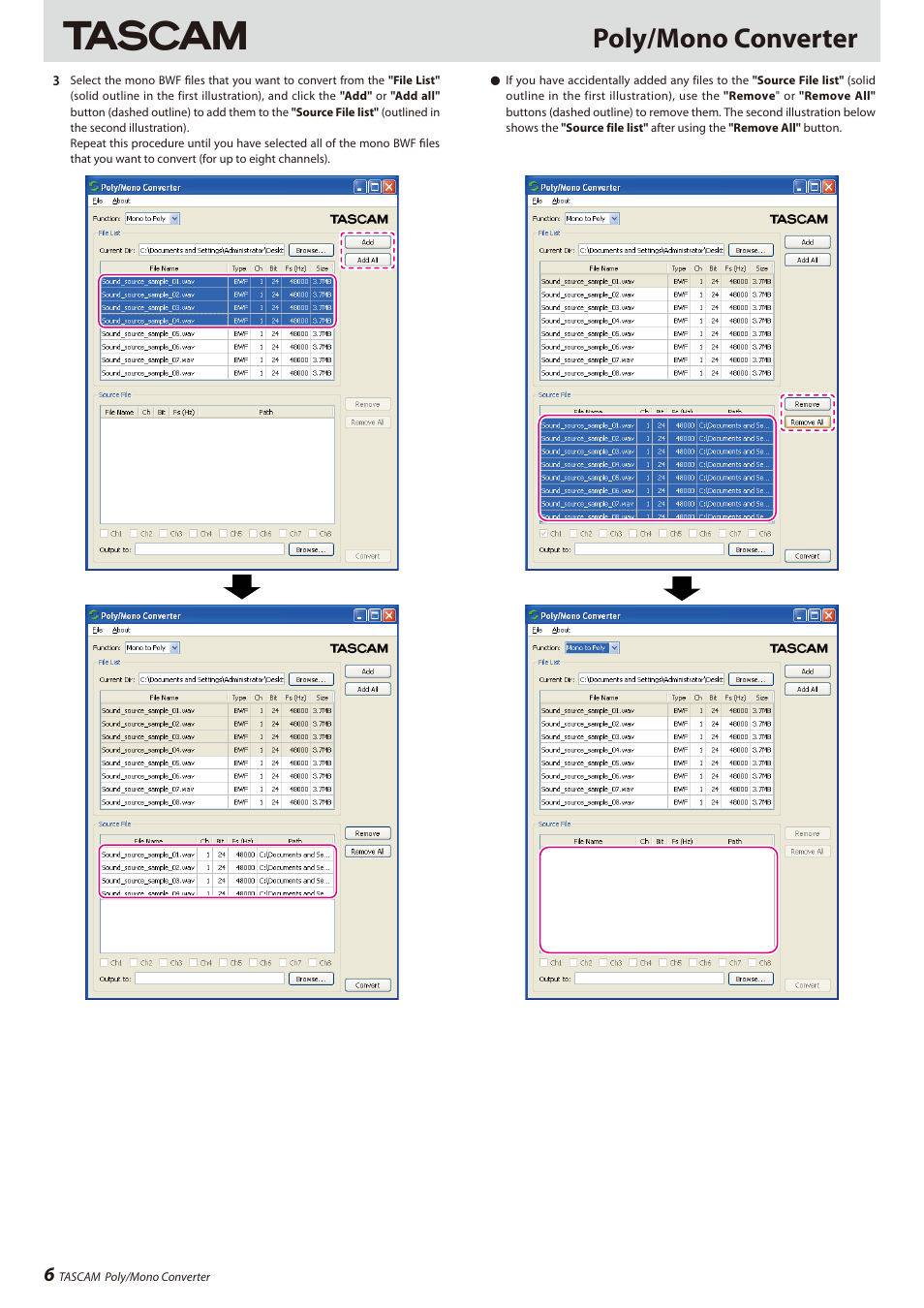 Poly/mono converter | Teac HS-8 Software Manual User Manual | Page 6 / 13