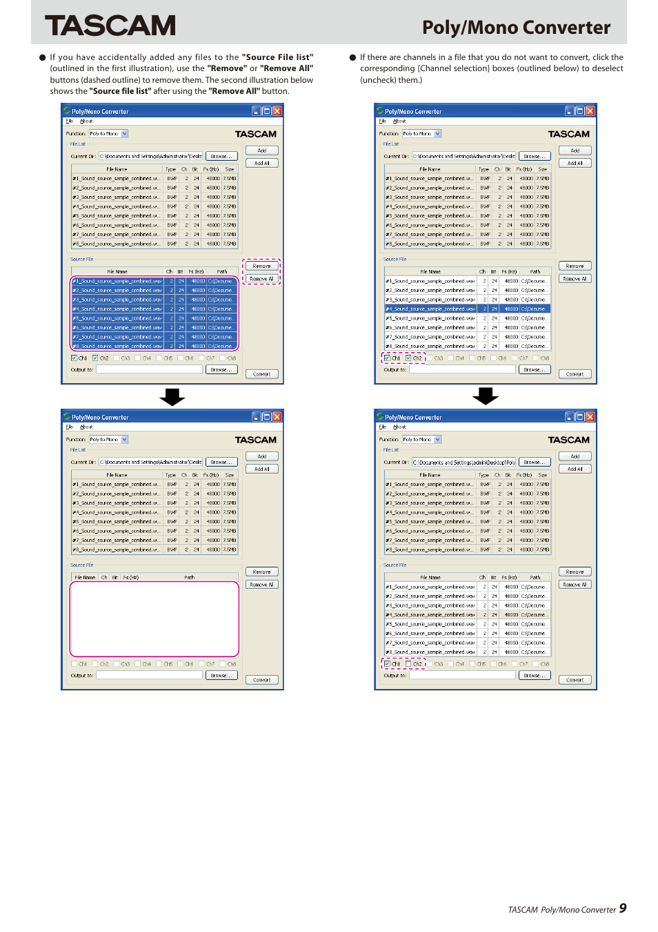 Poly/mono converter | Teac HS-8 Software Manual User Manual | Page 9 / 13