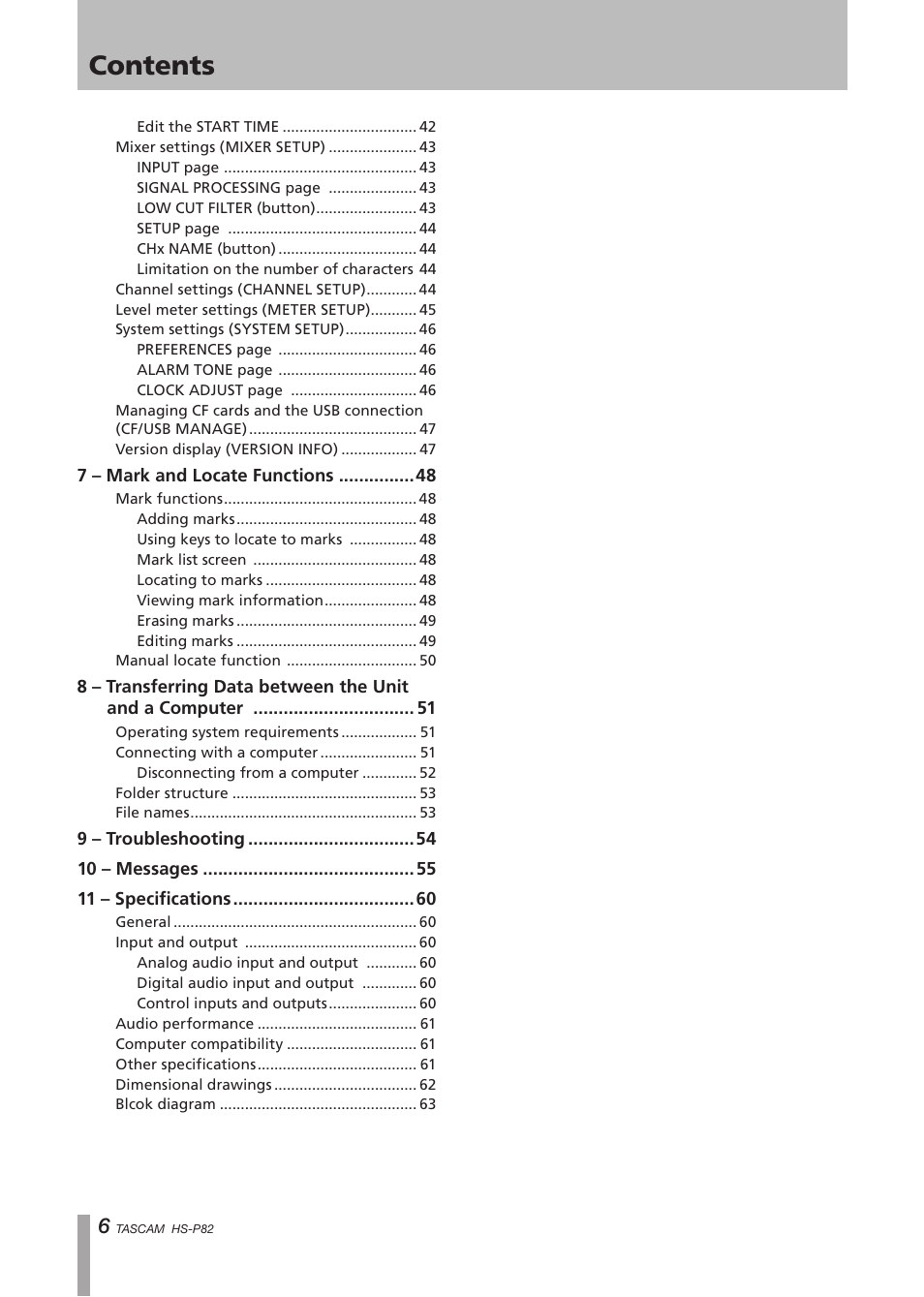 Teac HS-P82 User Manual | Page 6 / 64