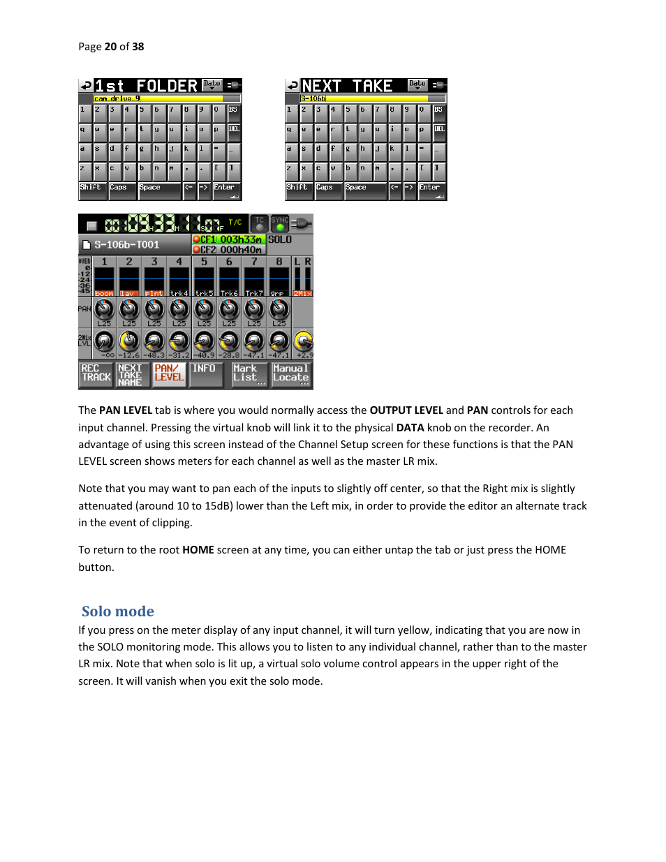 Solo mode | Teac HS-P82 Quick Start Guide User Manual | Page 20 / 38