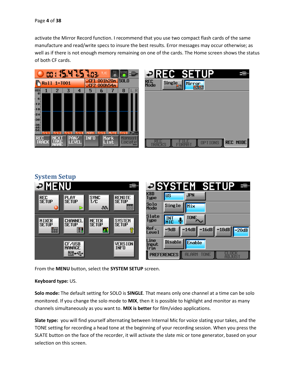 System setup | Teac HS-P82 Quick Start Guide User Manual | Page 4 / 38