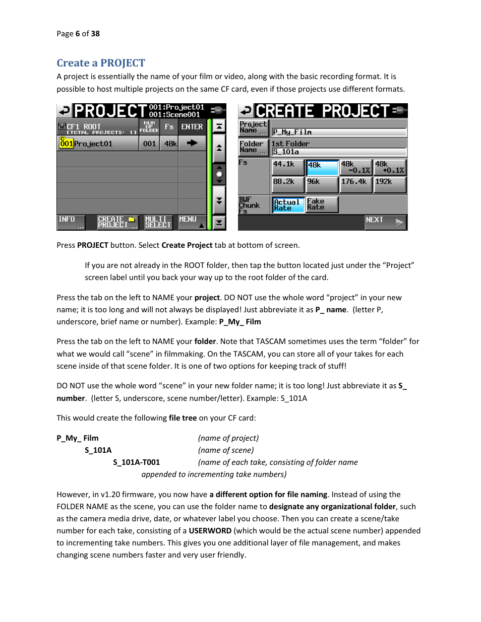 Create a project | Teac HS-P82 Quick Start Guide User Manual | Page 6 / 38