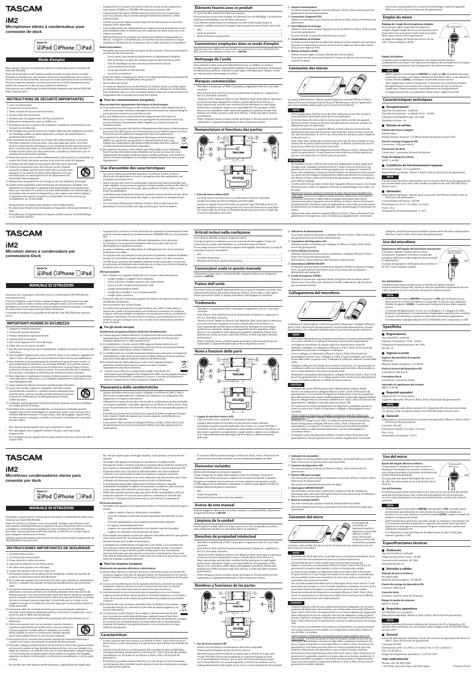 Teac IM2 User Manual | Page 2 / 2