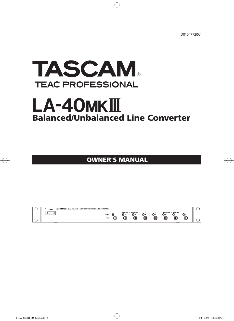 Teac LA-40MKIII User Manual | 16 pages