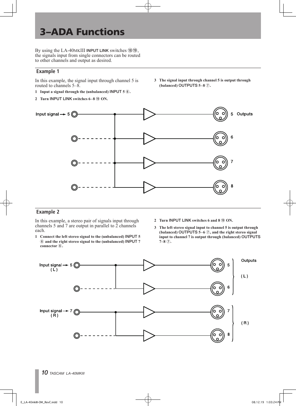 3–ada functions | Teac LA-40MKIII User Manual | Page 10 / 16