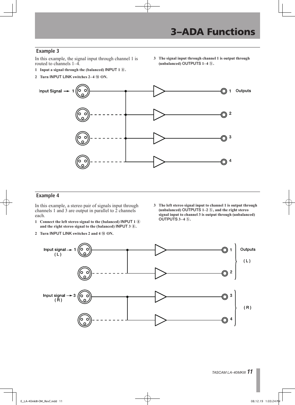 3–ada functions | Teac LA-40MKIII User Manual | Page 11 / 16