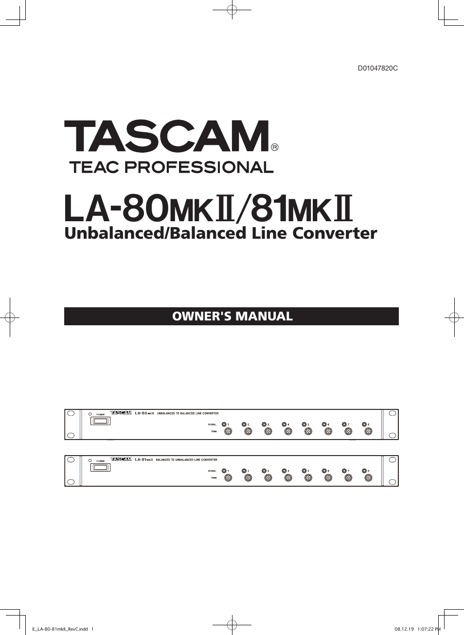 Teac LA-80MKII User Manual | 16 pages