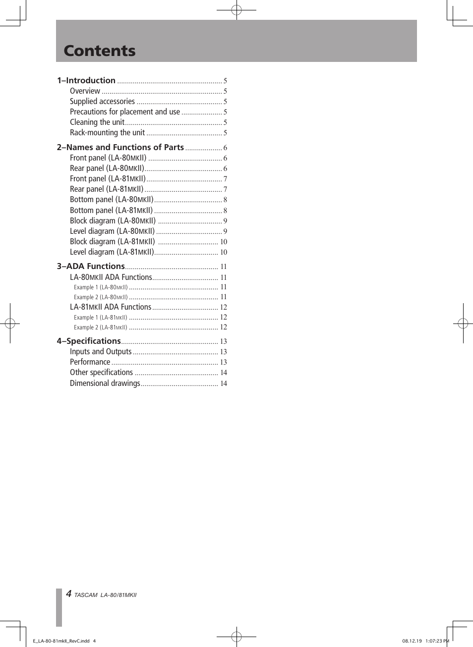 Teac LA-80MKII User Manual | Page 4 / 16