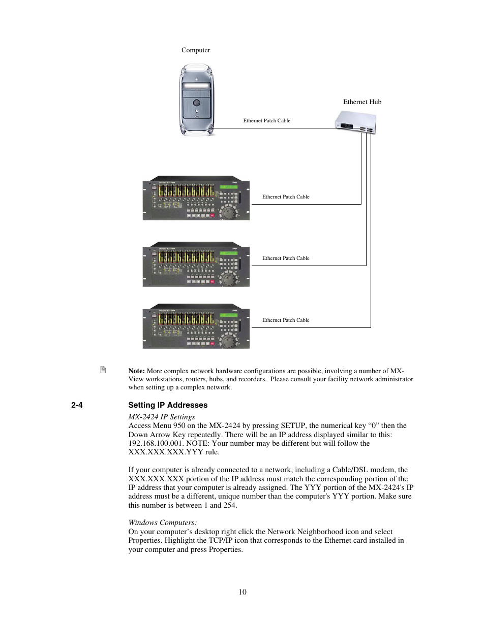 Setting ip addresses | Teac MX-View Version 1.0b1 User Manual | Page 10 / 92