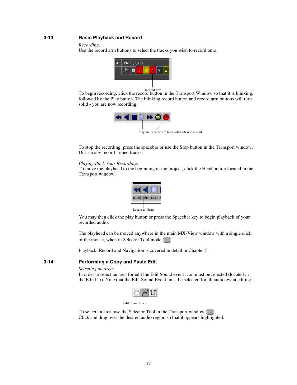 Basic playback and record, Performing a copy and paste edit | Teac MX-View Version 1.0b1 User Manual | Page 17 / 92